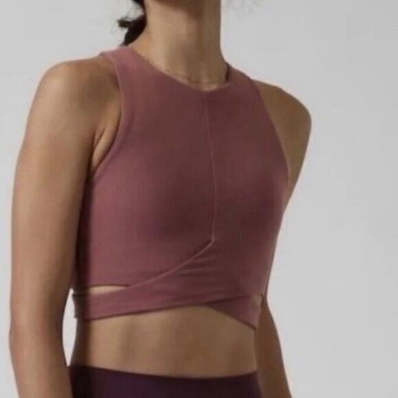 Athleta | NEW Conscious Cut Out Crop Sports Bra Workout Yoga Racerback D-DD L - Picture 3 of 12